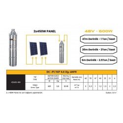 DC pompa 0,8Hp 600W (Screw Type) (4SS600-48N)