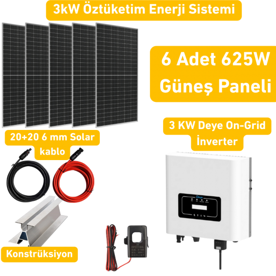 3 kW On Grid Solar Enerji Paketi